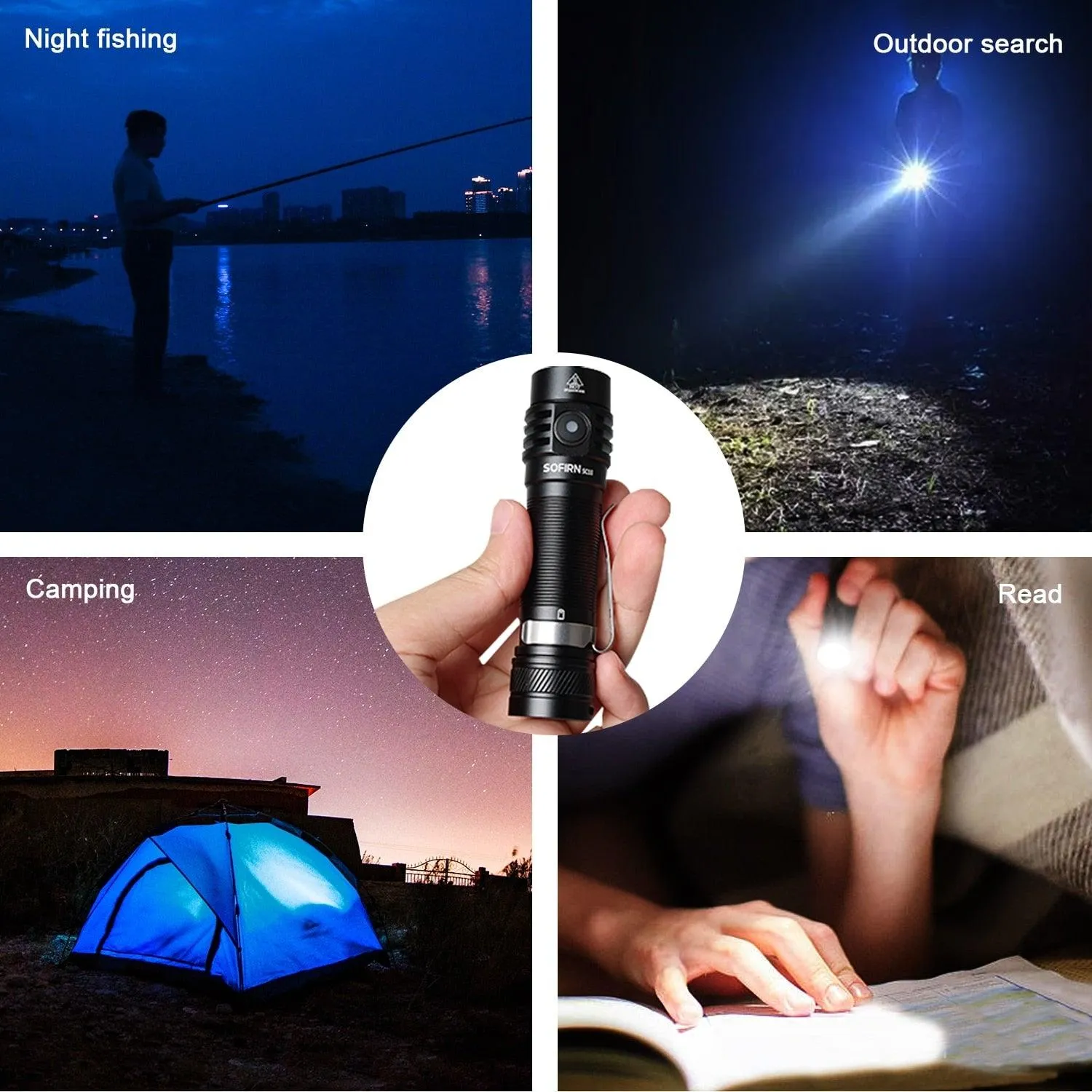 Sofirn SC18 LED Torch Rechargeable 1800lm Flashlight Super Bright