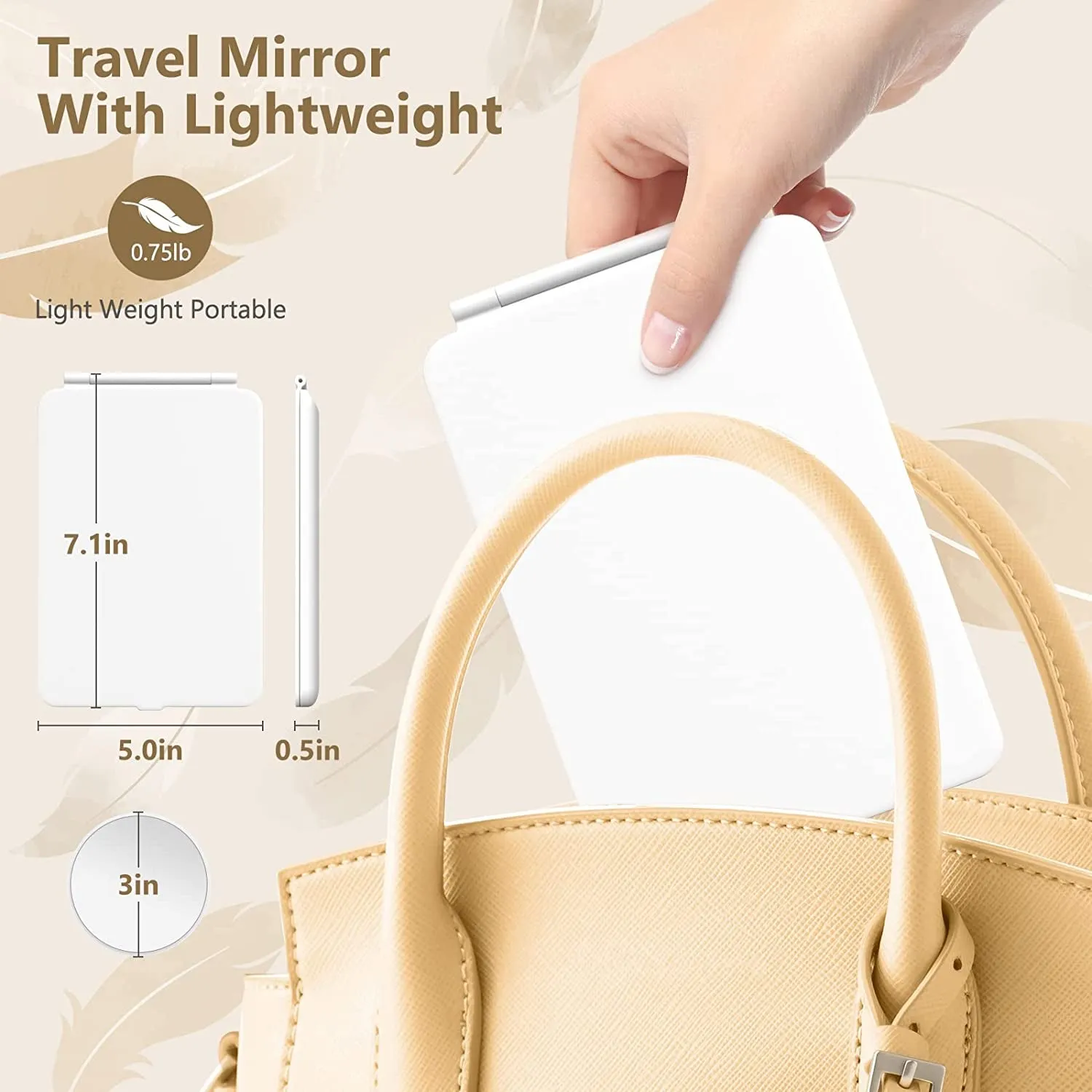 Spring Travel Makeup Mirror with 10X Magnifying Mirror, Vanity Mirror with 80Leds