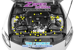 ZSPEC "Stage 1" Dress Up Bolts® Hardware Kit for Nissan Z RZ34, Titanium